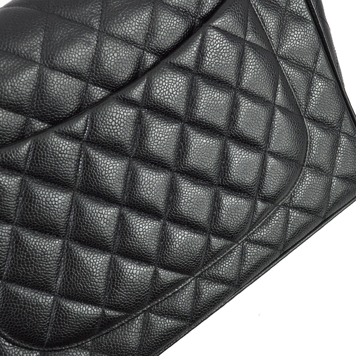 Chanel 1994-1996 Black Caviar Jumbo Classic Flap Bag