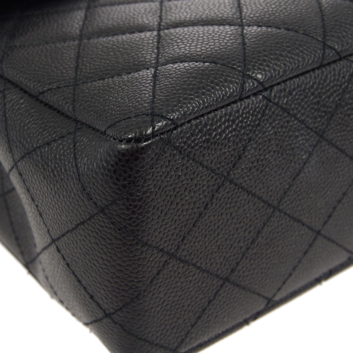 Chanel * 1997-1999 Black Caviar Jumbo Classic Flap Bag