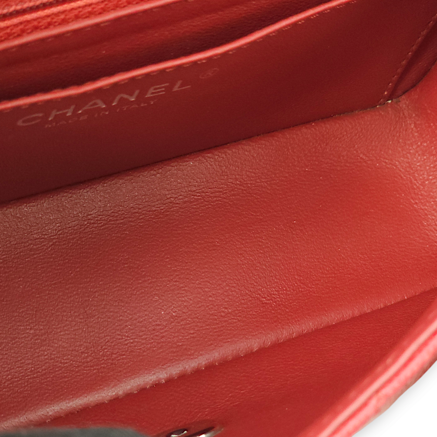 Classic Rectangle Mini Red Crossbody Bag in Caviar Leather, Palladium hardware