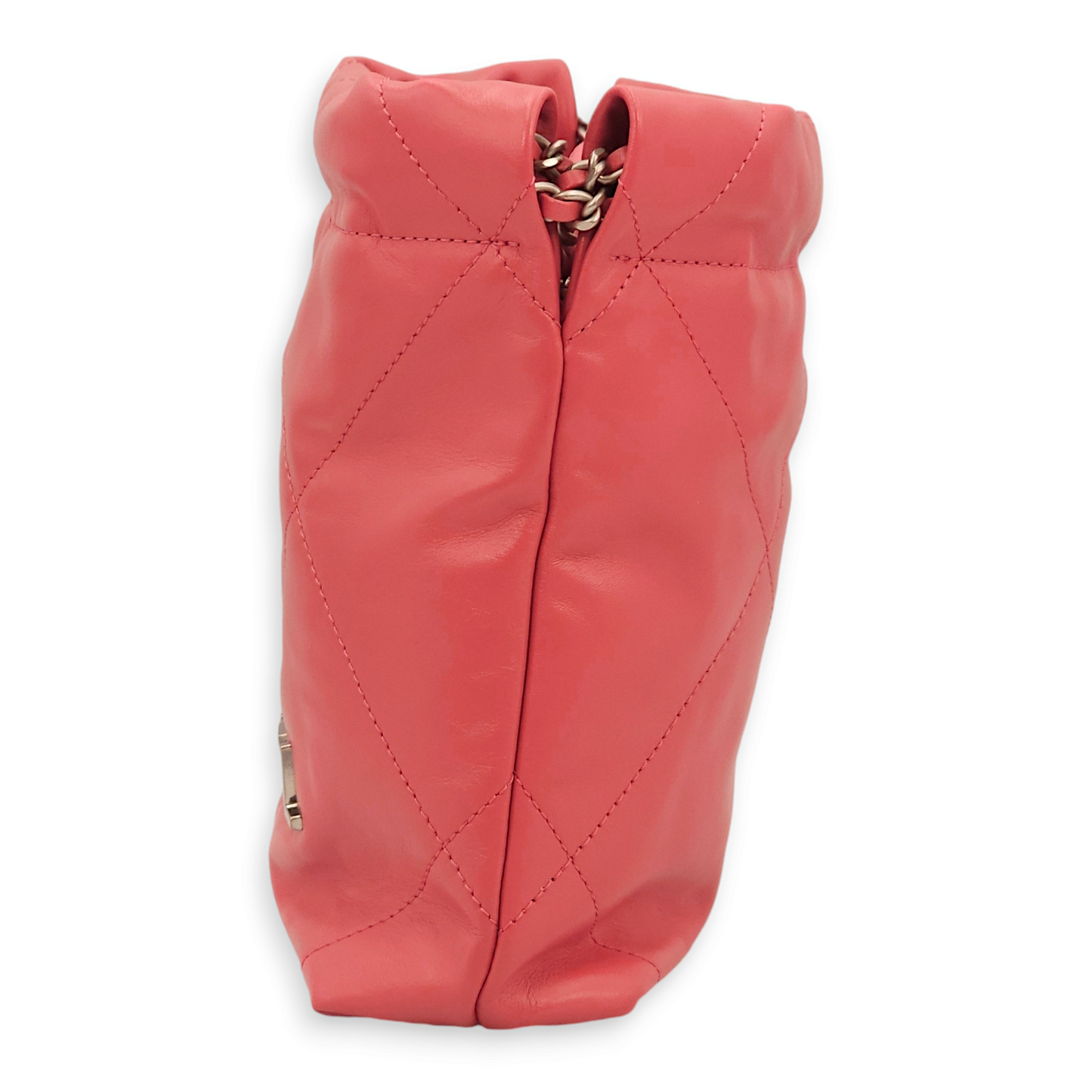 22 Mini Pink Tote Bag in Calfskin, Palladium hardware