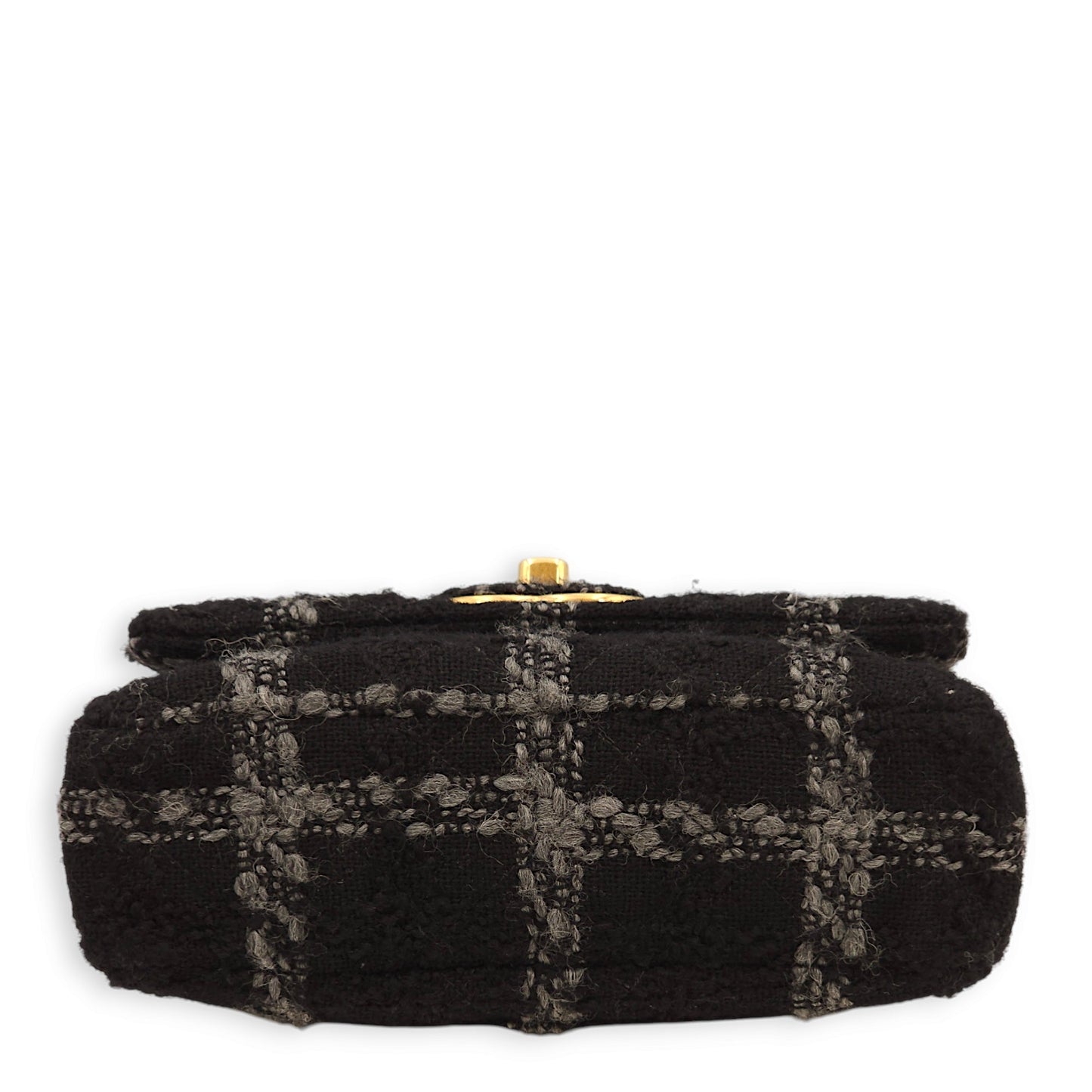 C19 Black Crossbody Bag in Tweed, Gold hardware