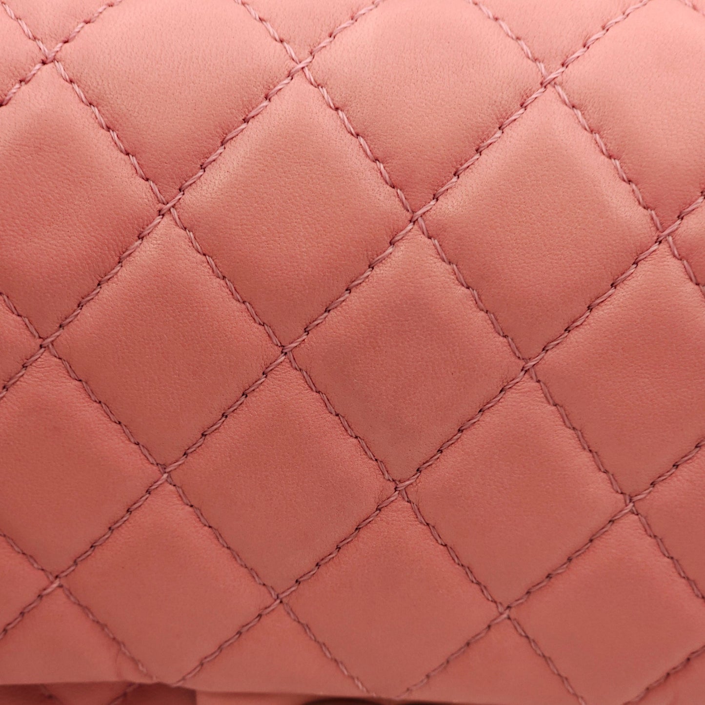 Classic Double Flap Pink Shoulder Bag in Lambskin, Silver hardware