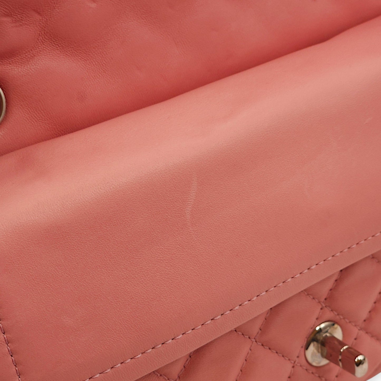 Classic Double Flap Pink Shoulder Bag in Lambskin, Silver hardware