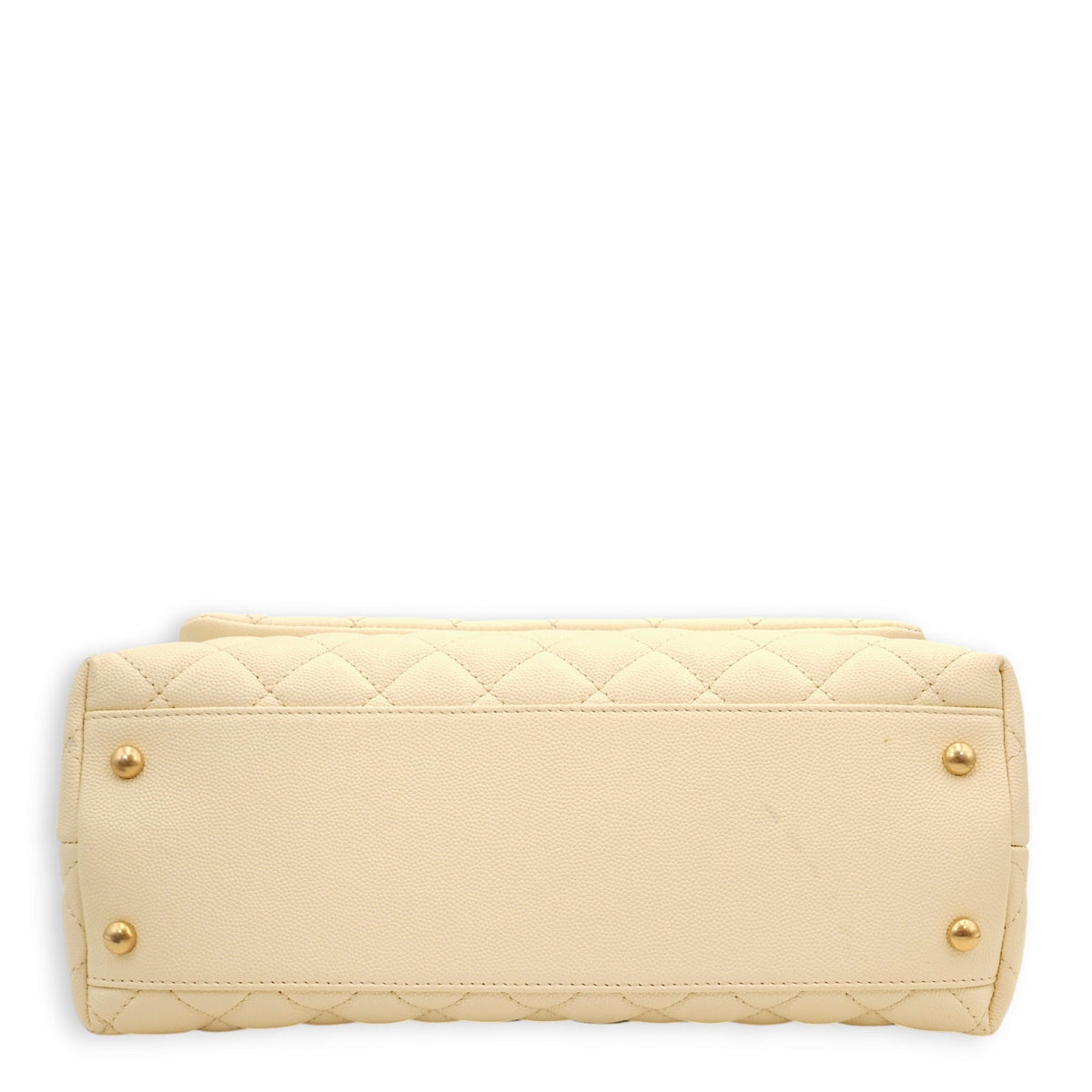 Coco Off-white, ombré handle Top Handle Bag in Caviar/Python, Gold hardware