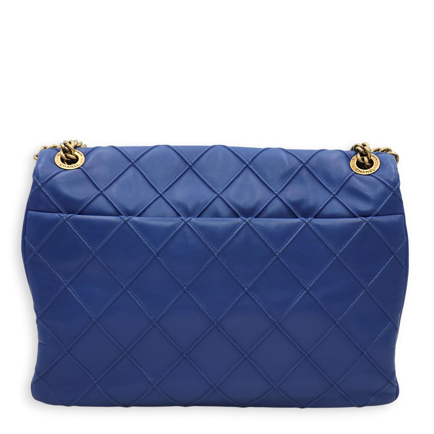 Seasonal Reissue Flap Royal Blue Shoulder Bag in Lambskin, Gold hardware