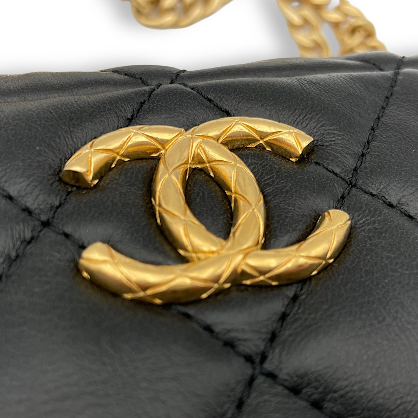 All Slide Camera Black Crossbody Bag in Lambskin, Gold hardware