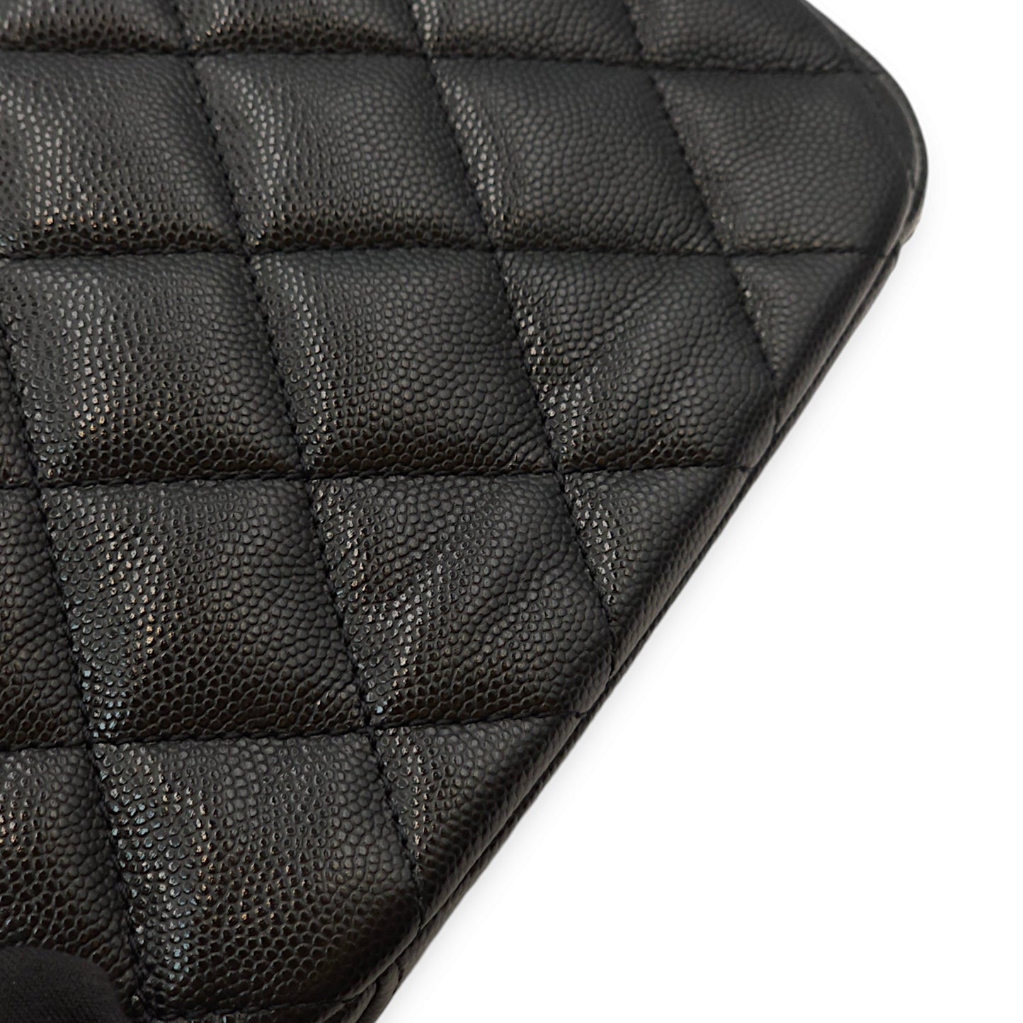 23C Quilted Camera Mini Black Crossbody Bag in Caviar Leather, Gold hardware