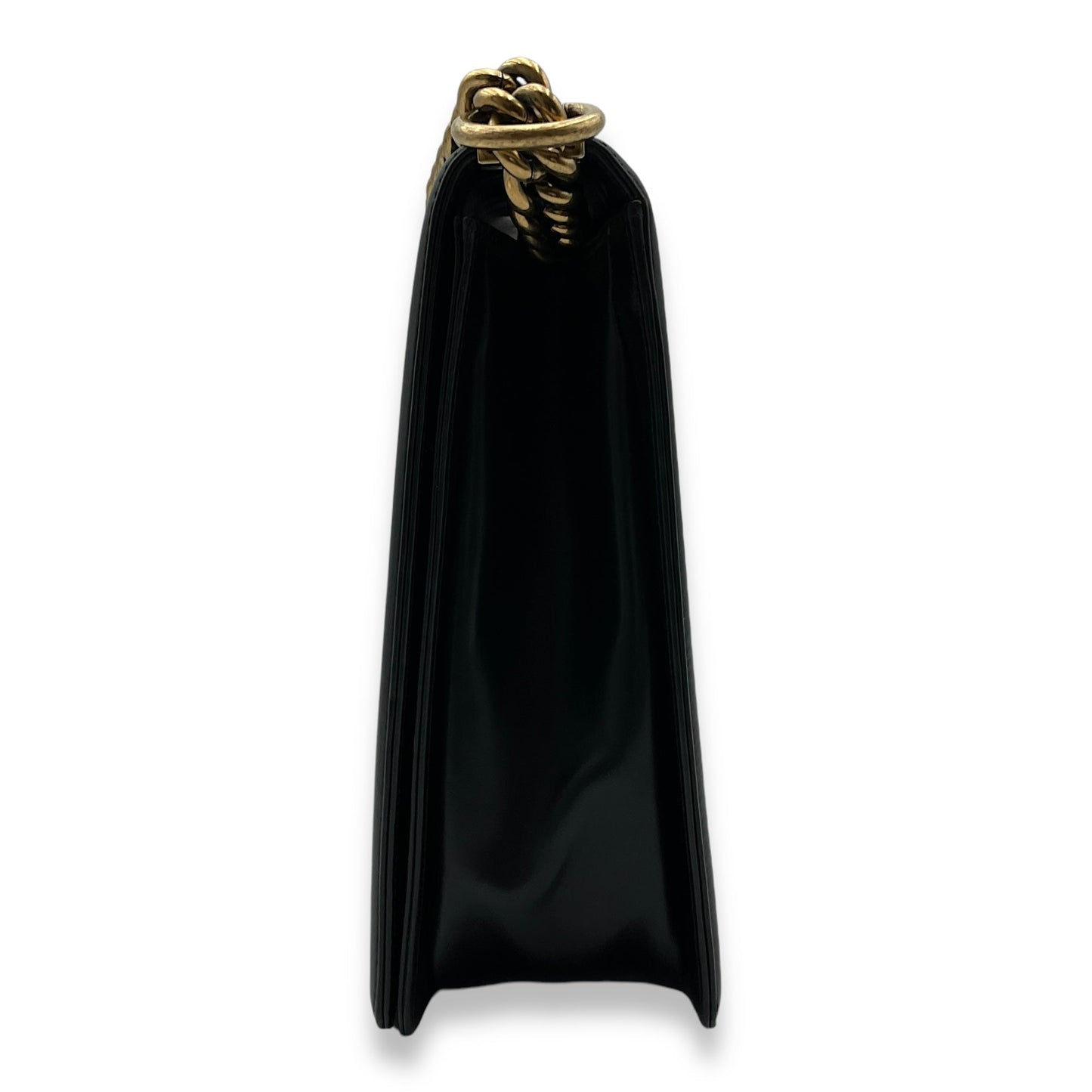 Boy Large Black Shoulder Bag in Calfskin, Gold hardware