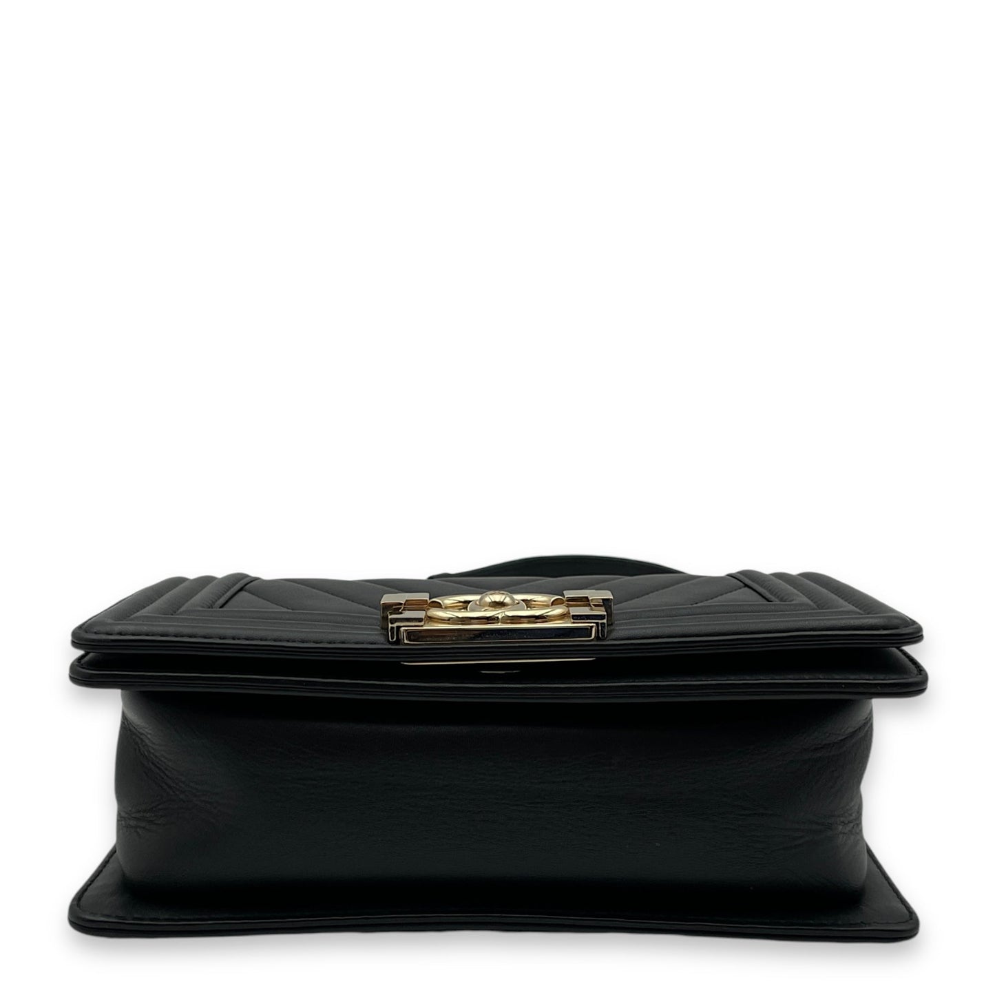 Boy Small Black Crossbody Bag in Lambskin, Gold hardware