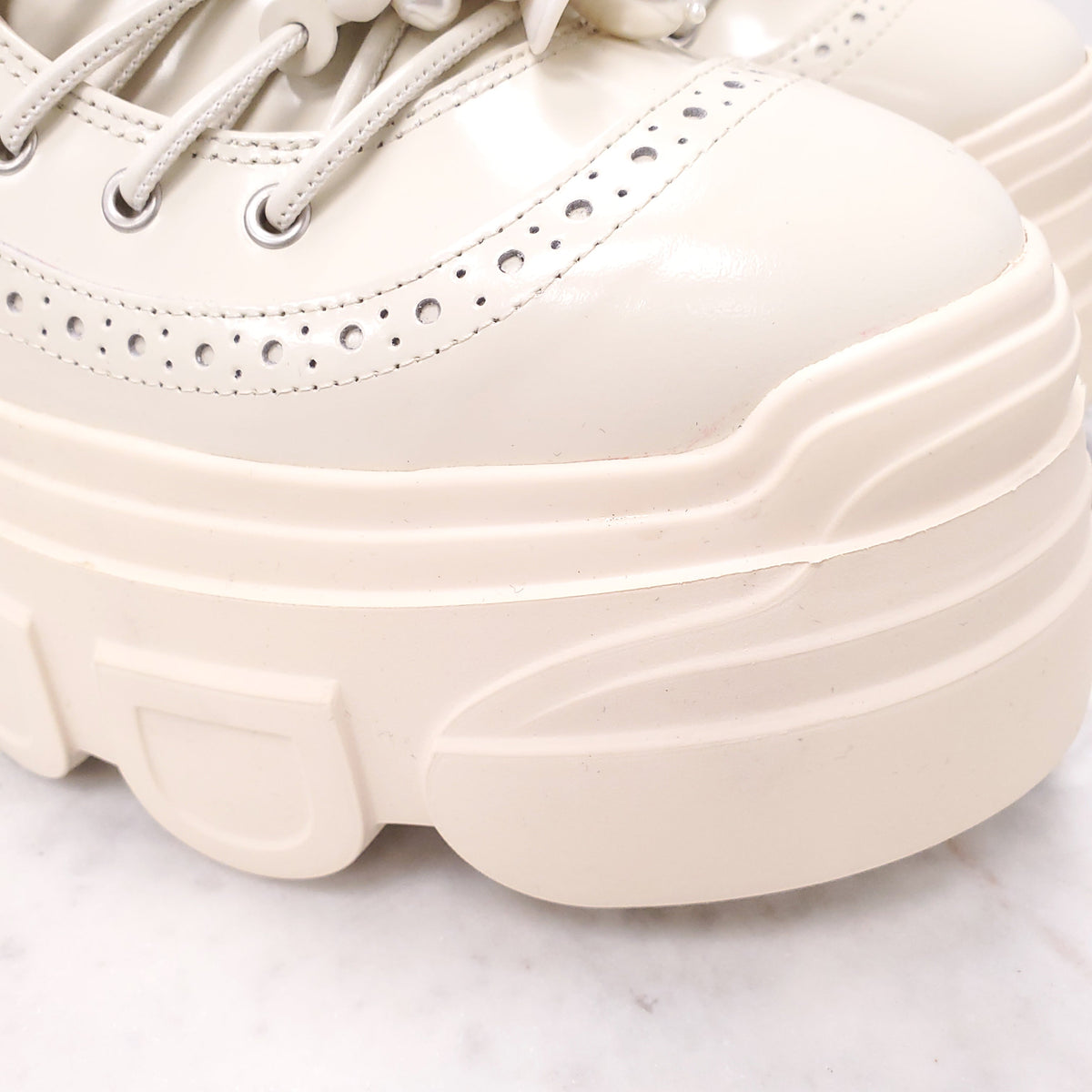 SIMONE ROCHA OFF WHITE BRACKET SOLE TURBO EMBELLISHMENT SNEAKERS - SIZE 40