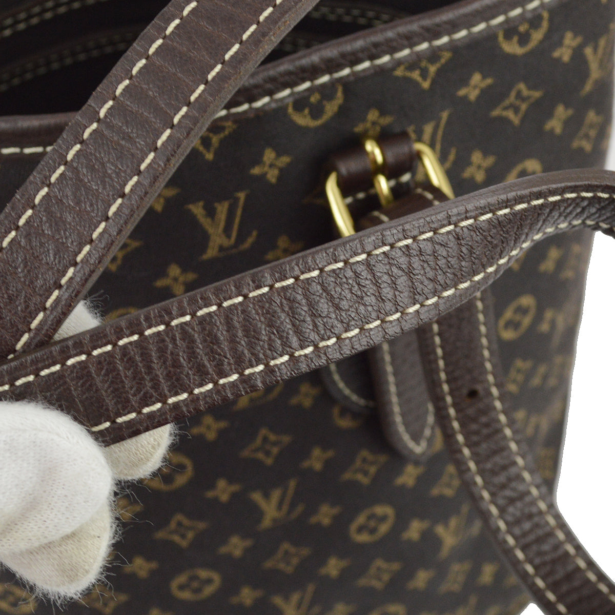 Louis Vuitton 2006 Brown Monogram Mini Lin Bucket PM Tote Bag M95226