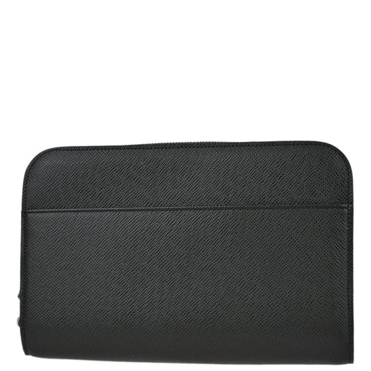 Louis Vuitton 2004 Black Taiga Baikal Clutch Handbag M30182