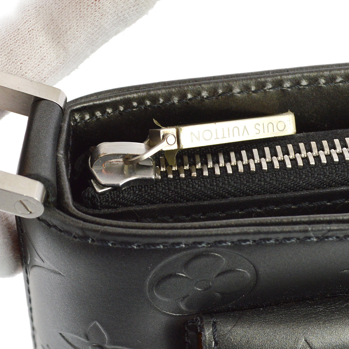 Louis Vuitton 2002 Black Monogram Mat Alston Shoulder Bag M55122