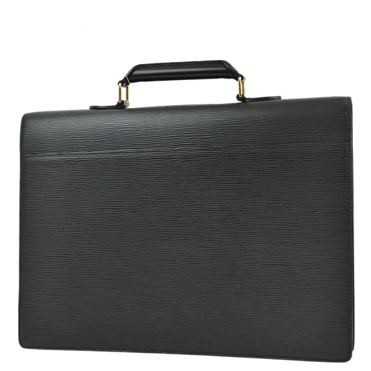 Louis Vuitton 2001 Black Epi Cerviet Ambassador Briefcase M54412