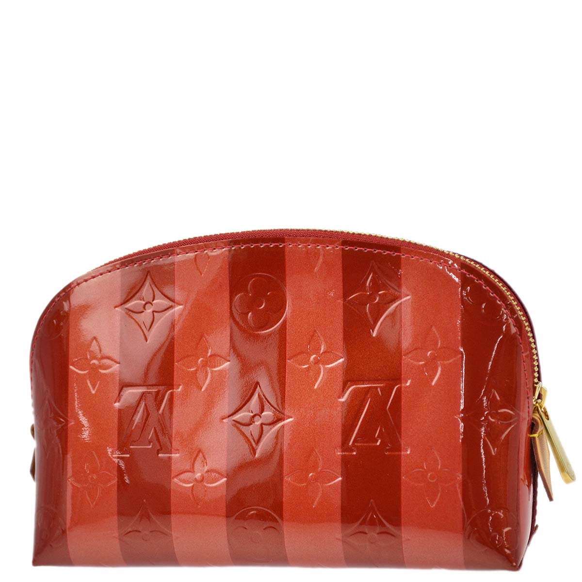 Louis Vuitton Red Vernis Rayure Pochette Cosmetic M91721