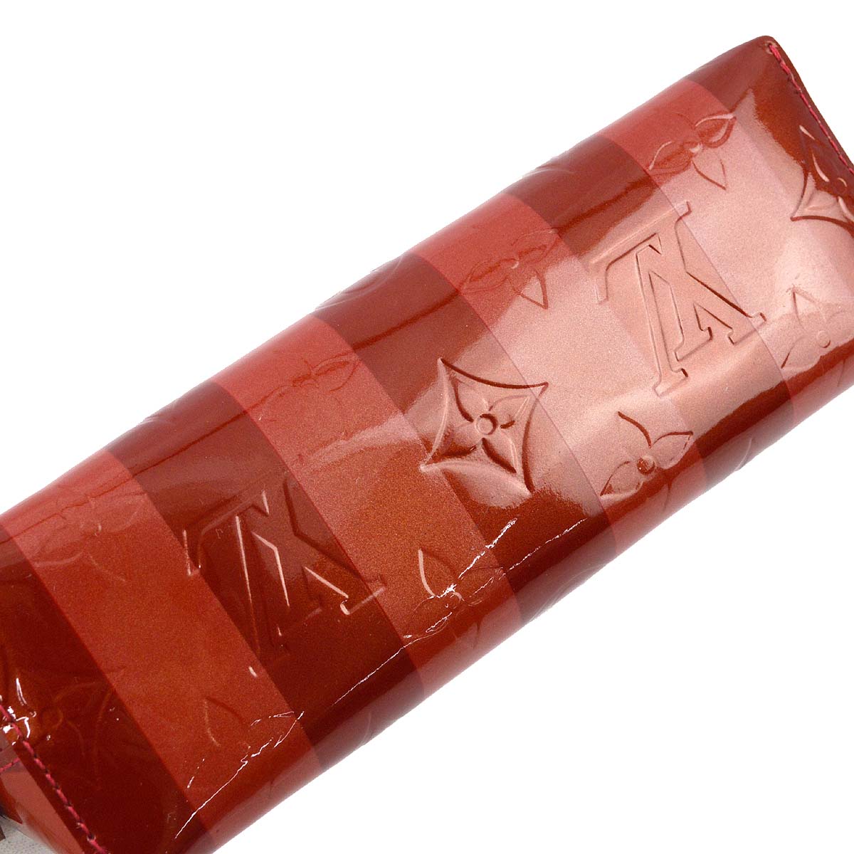 Louis Vuitton Red Vernis Rayure Pochette Cosmetic M91721