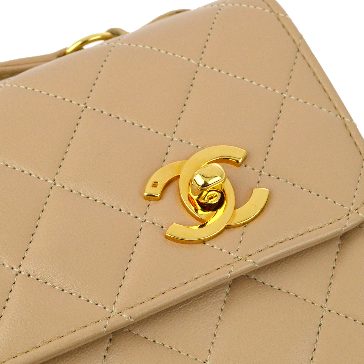 Chanel * Beige Lambskin 2way Handbag