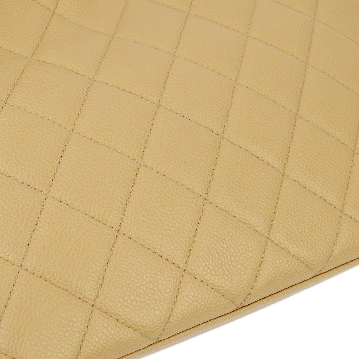 Chanel Beige Caviar Chain Shoulder Tote Bag