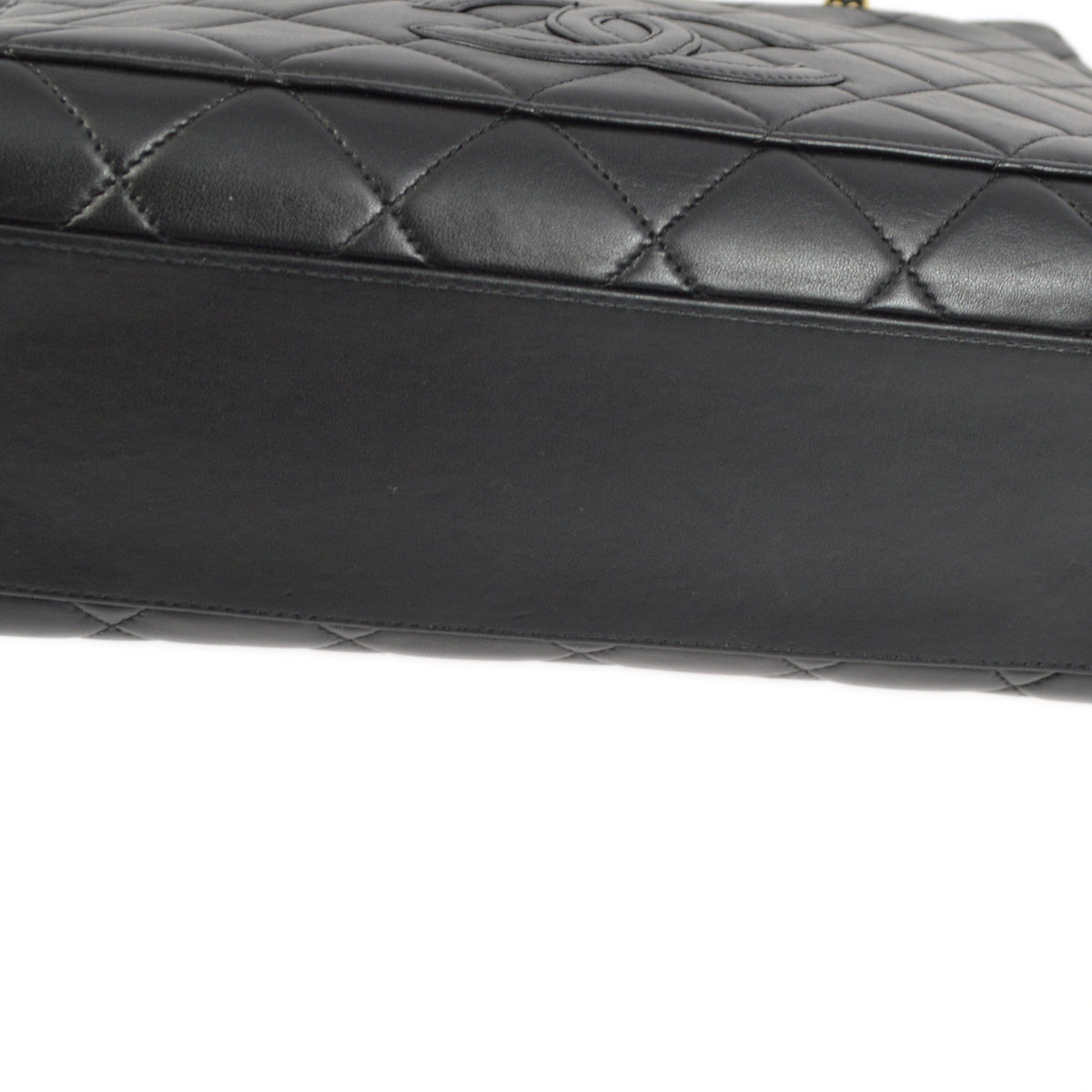 Chanel Black Lambskin Chain Shoulder Tote Bag