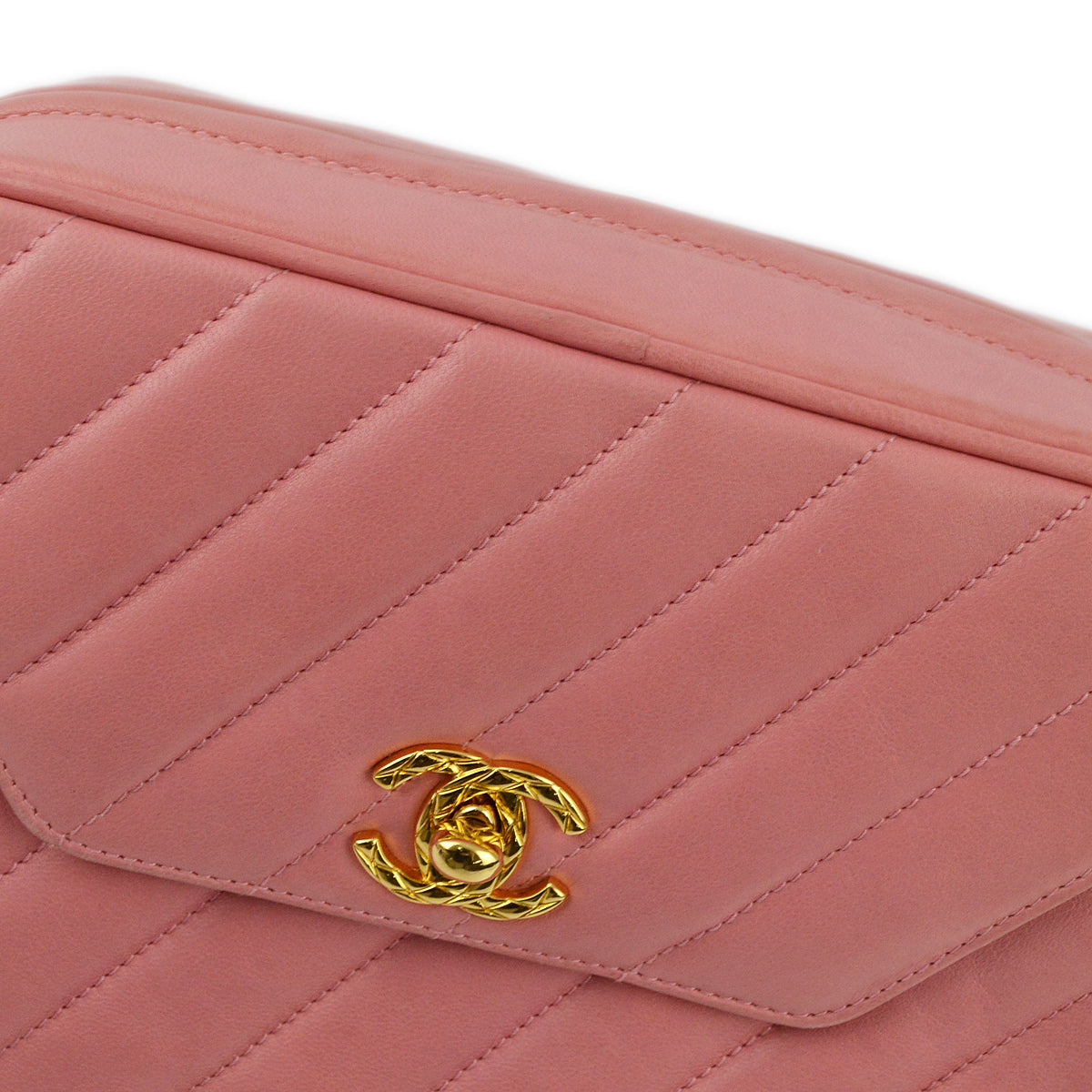 Chanel Pink Lambskin Fringe Camera Bag Mini