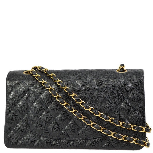 Chanel Black Caviar Medium Classic Double Flap Shoulder Bag