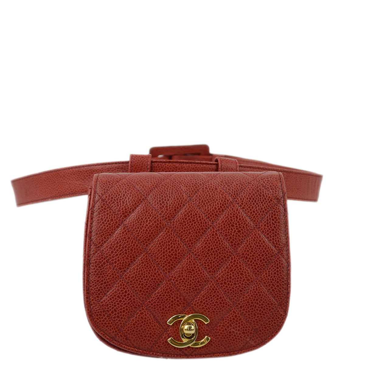 Chanel Red Caviar Waist Bum Bag #75/30