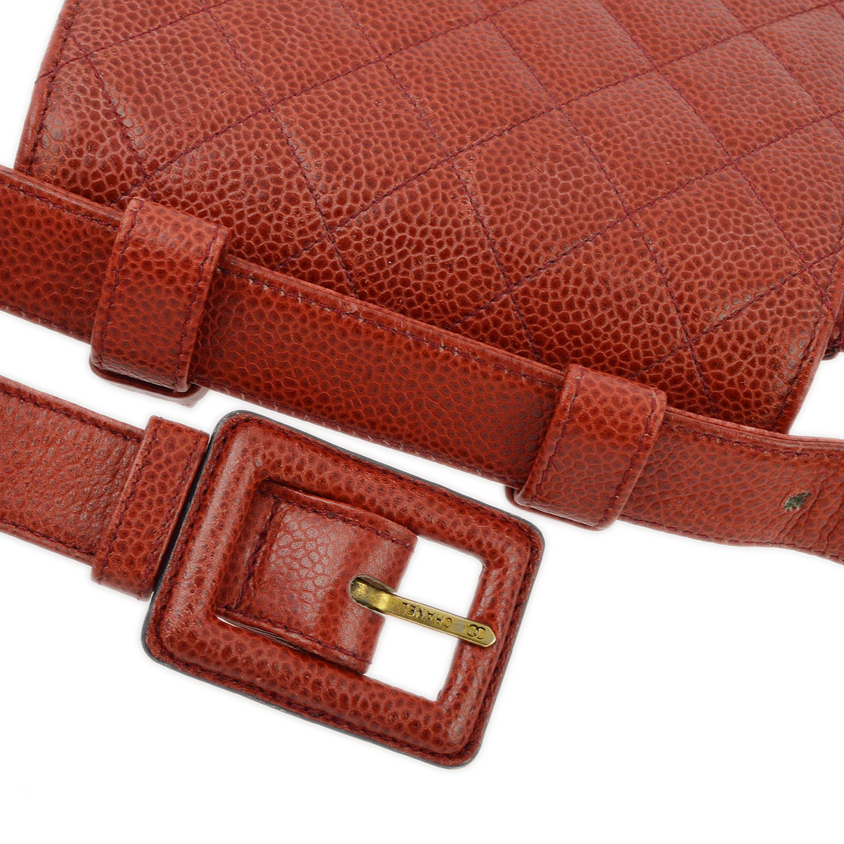 Chanel Red Caviar Waist Bum Bag #75/30