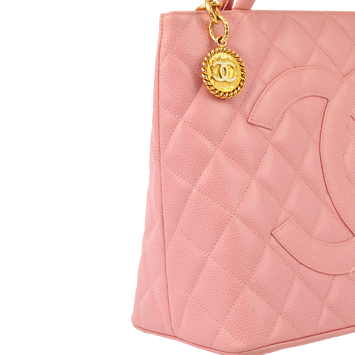 Chanel Pink Caviar Medallion Tote Handbag
