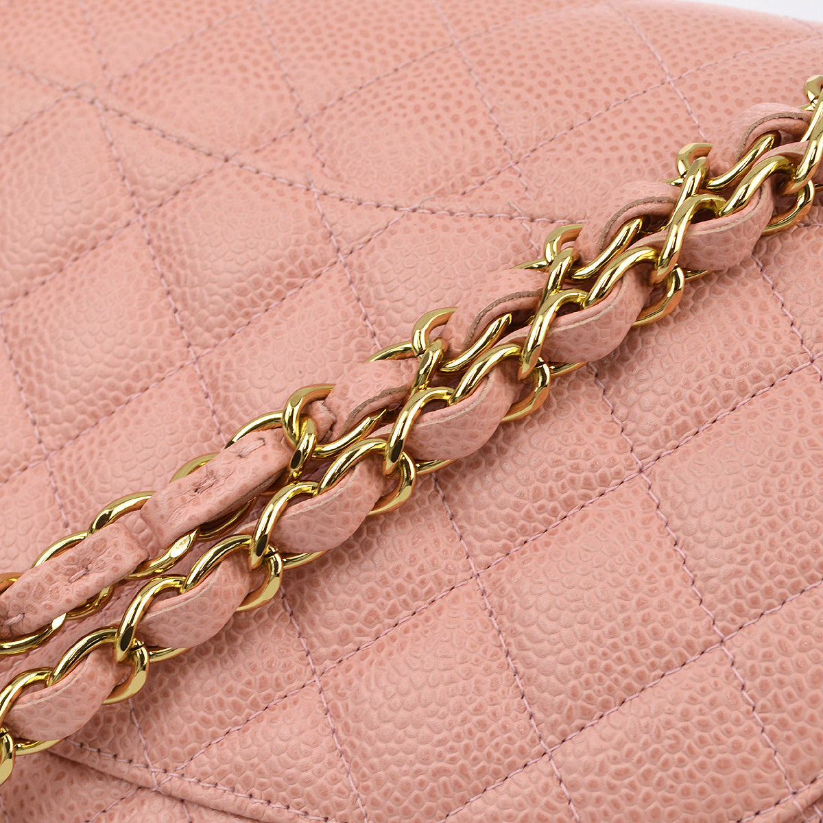 Chanel Pink Caviar Medium Classic Double Flap Shoulder Bag