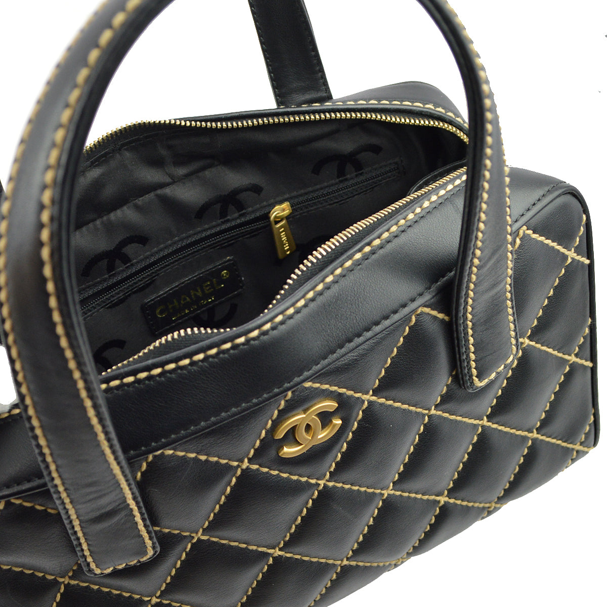 Chanel 2004-2005 Calfskin Wild Stitch Handbag