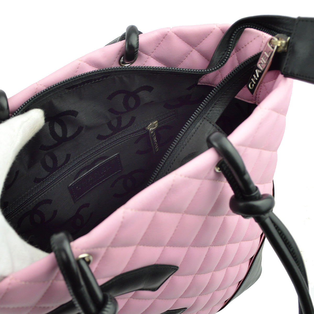 Chanel Pink Calfskin Cambon Ligne Tote Handbag