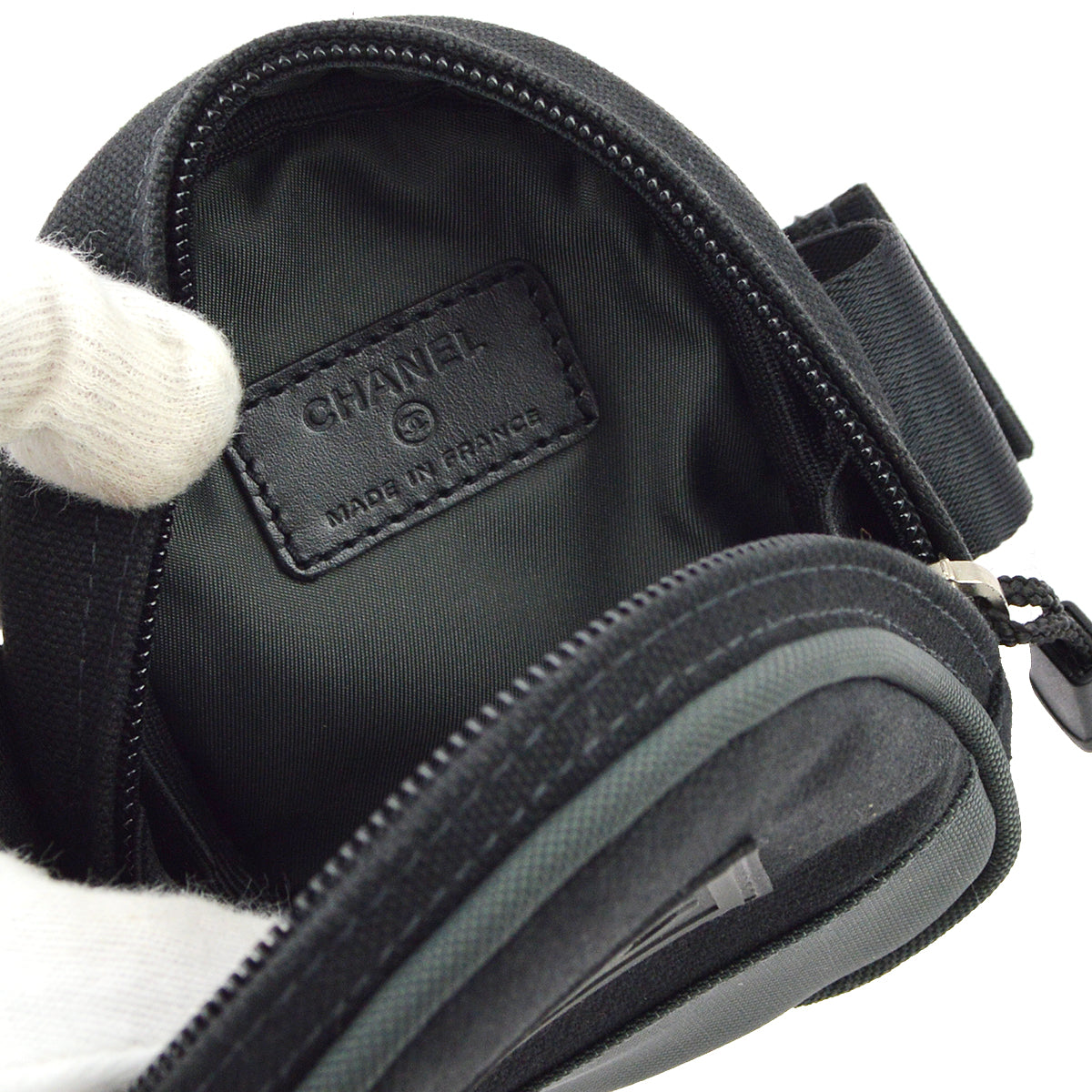 Chanel Sports Line Leg Bag Pouch Black Green