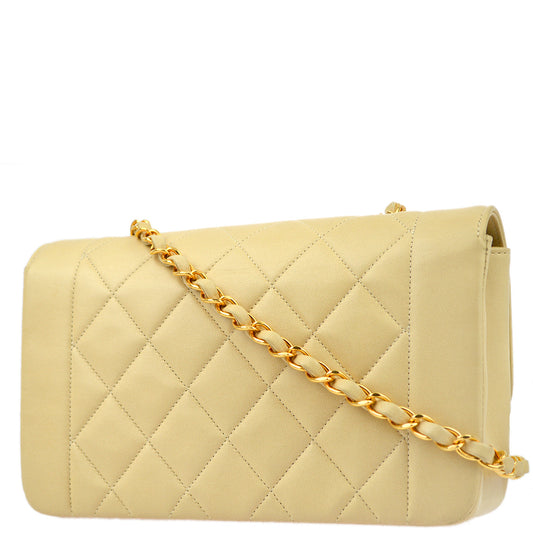 Chanel * Beige Lambskin Small Diana Shoulder Bag
