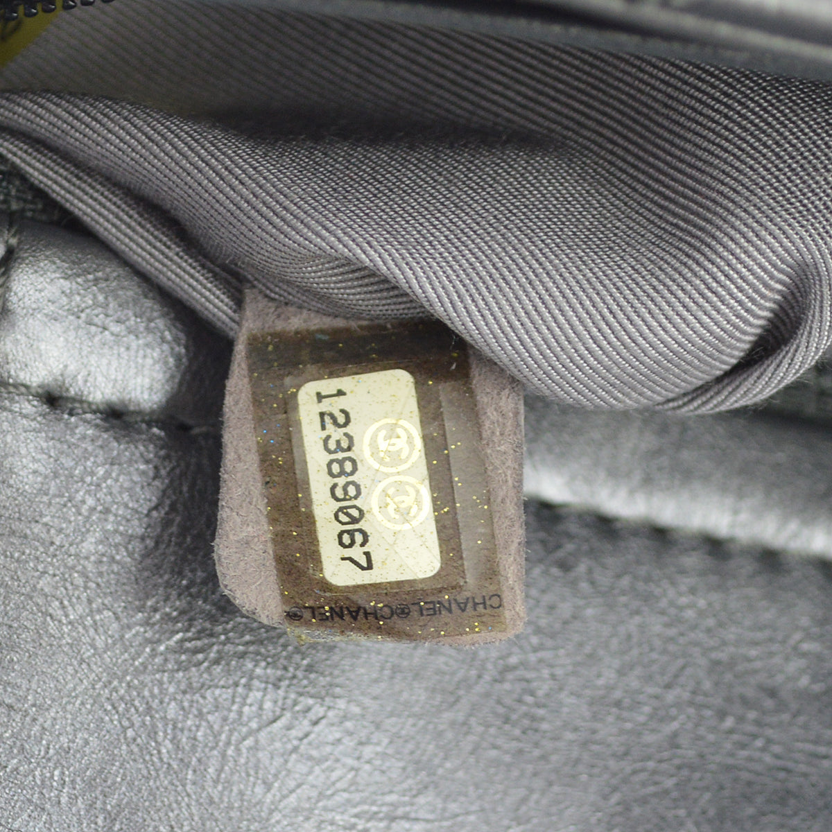Chanel Silver Lambskin Mademoiselle Lock Shoulder Bag