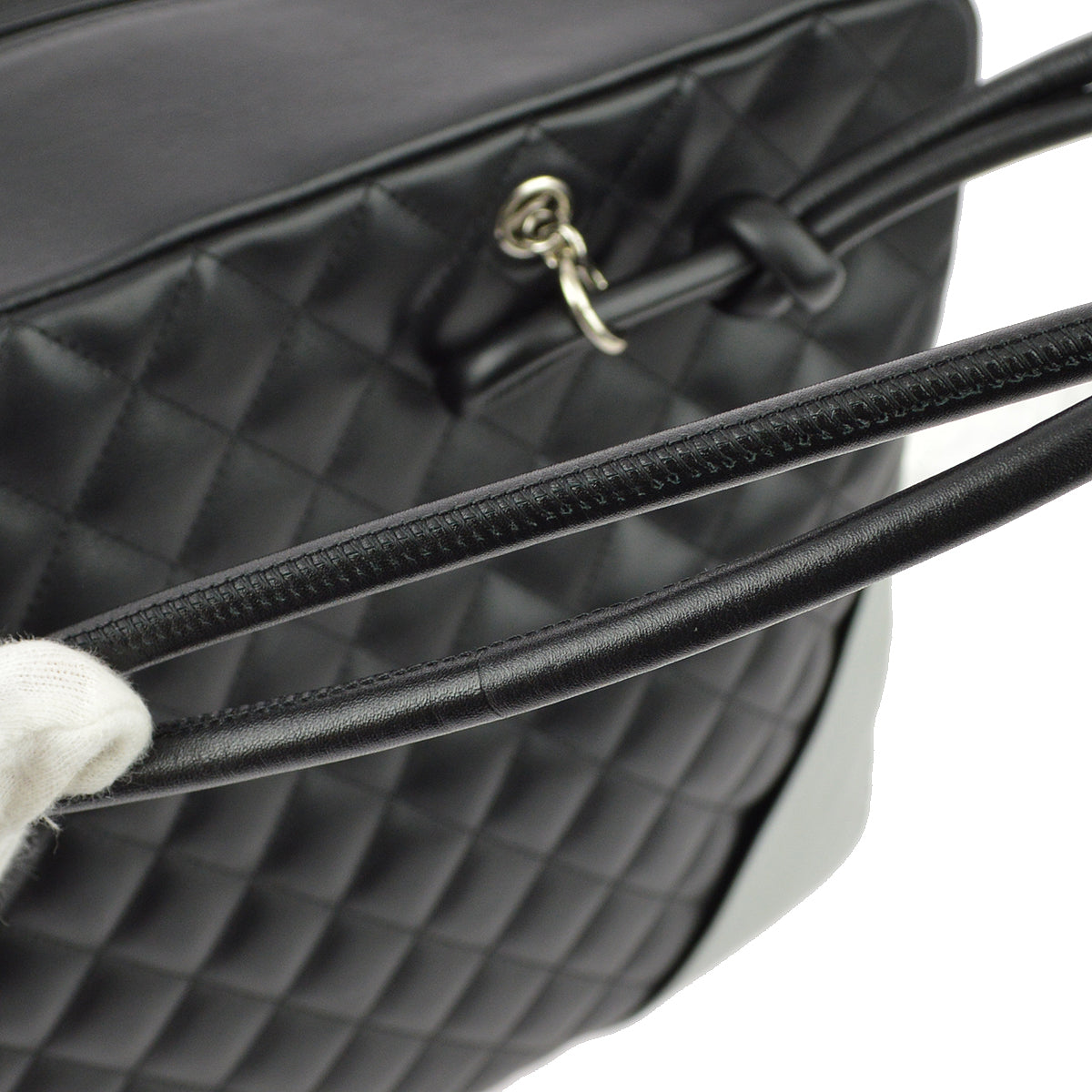 Chanel 2004-2005 Black Calfskin Cambon Ligne Handbag