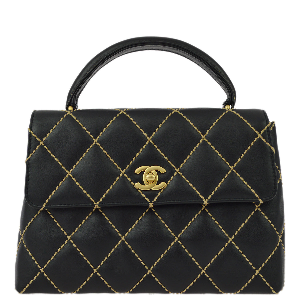 Chanel * 2004-2005 Black Calfskin Wild Stitch Kelly 25