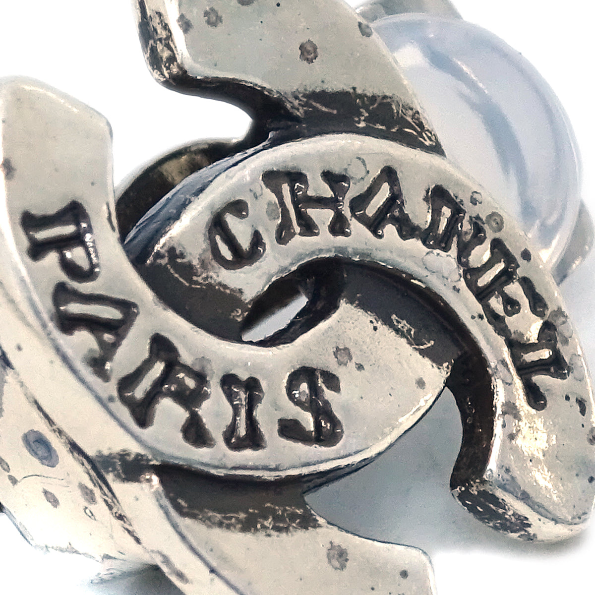 Chanel CC Earrings Clip-On Silver 99A