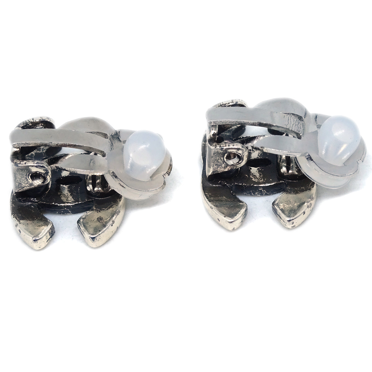 Chanel CC Earrings Clip-On Silver 99A