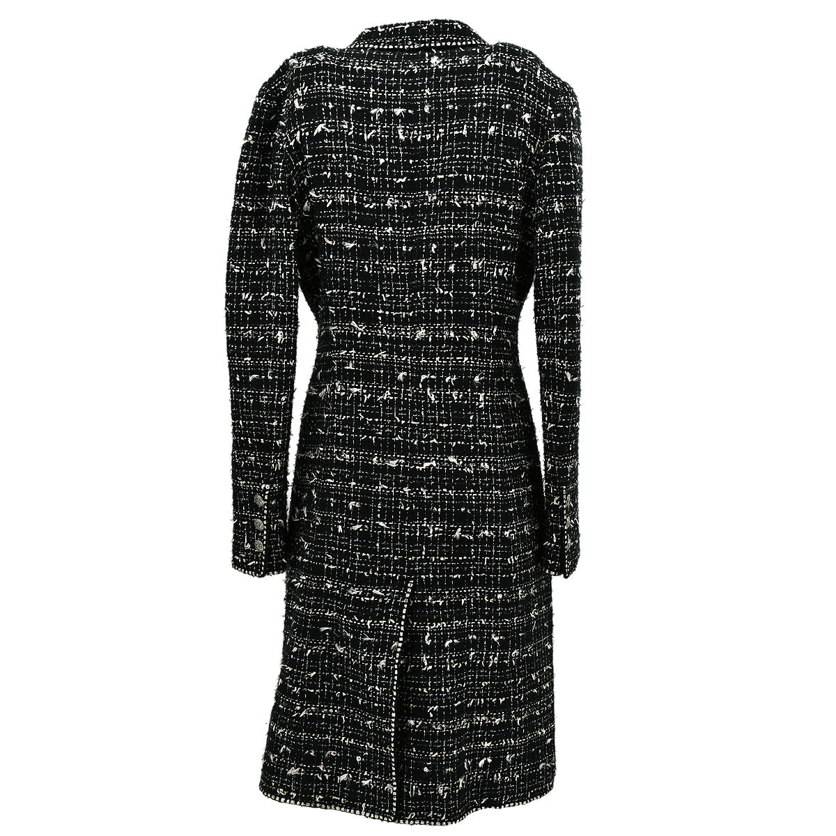 Chanel Emblem Double Breasted Jacket Black Tweed 05C #36