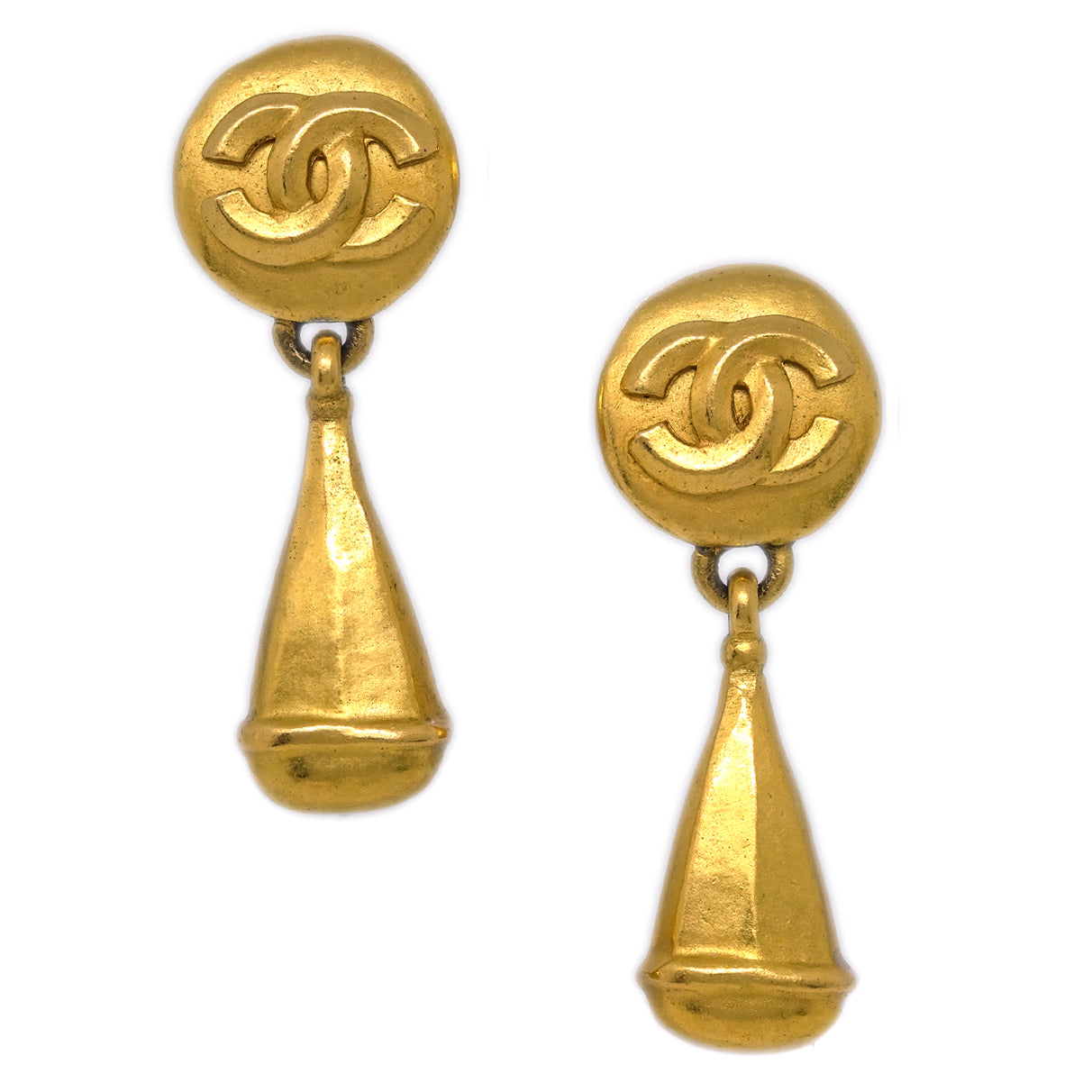 Chanel Dangle Earrings Clip-On Gold 96P