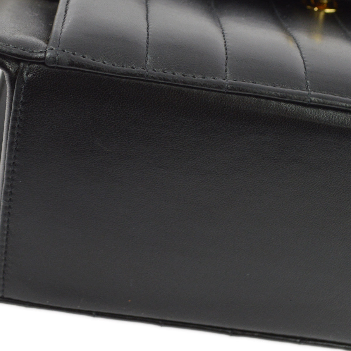 Chanel 1991-1994 Lambskin Vertical Stitch Flap Bag