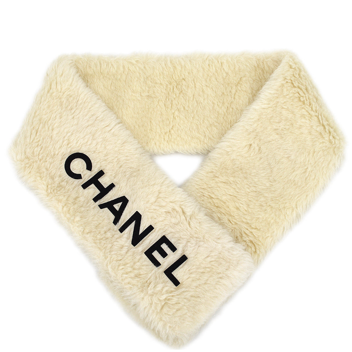 Chanel Fur Shawl White Small Good