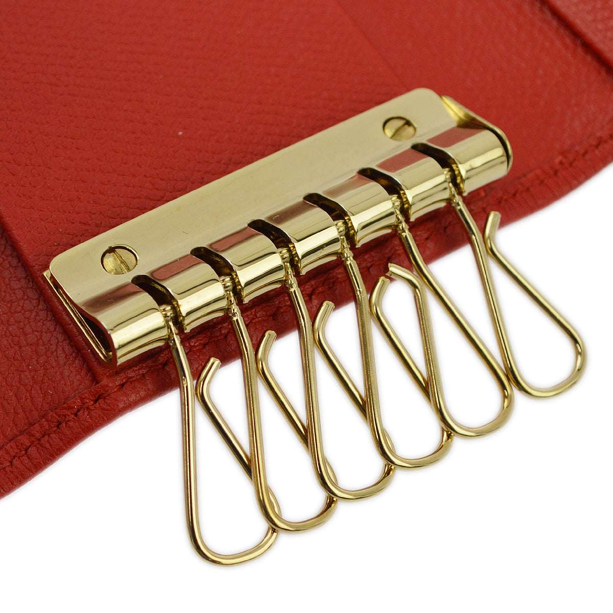 Chanel Red Caviar Six Hook Key Case Small Good