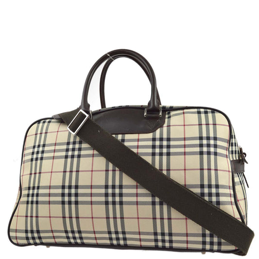 Burberry Beige  Check 2way Duffle Shoulder HandBag 181832