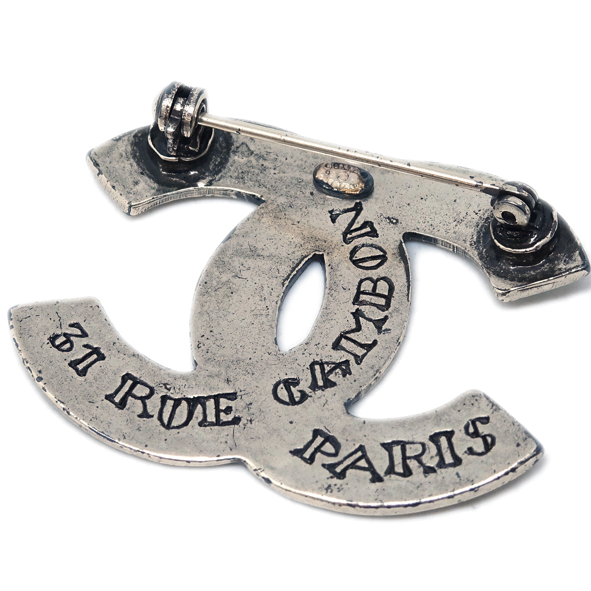Chanel CC Brooch Pin Silver 99A