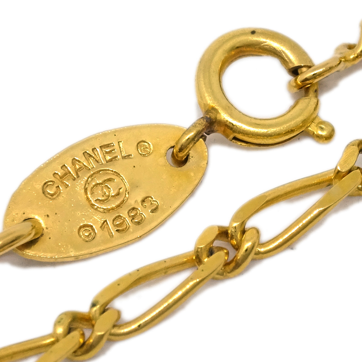 Chanel Medallion Pendant Necklace Gold 1983