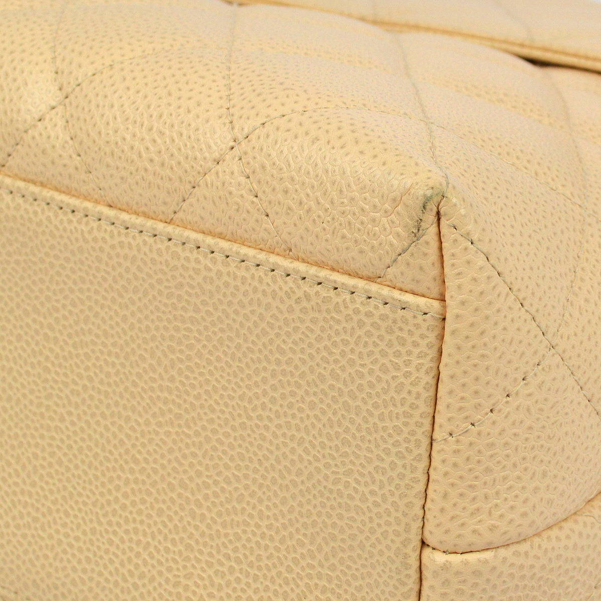 Chanel 2003-2004 Beige Caviar Kelly Handbag