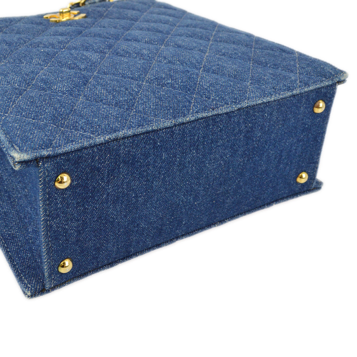 Chanel 1997-1999 Denim Chain Tote Handbag