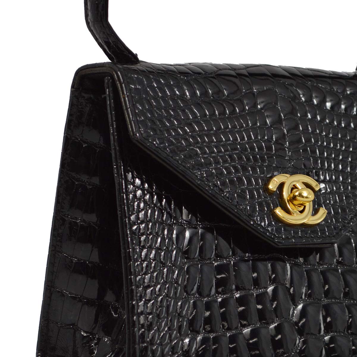 Chanel * 1996-1997 Black Crocodile Handbag