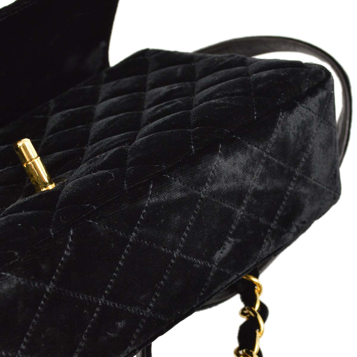 Chanel * 1994-1996 Black Velvet Classic Flap Chain Backpack